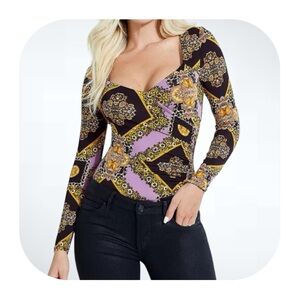 Guess XS mixed print temptress bodysuit
